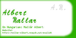 albert mallar business card